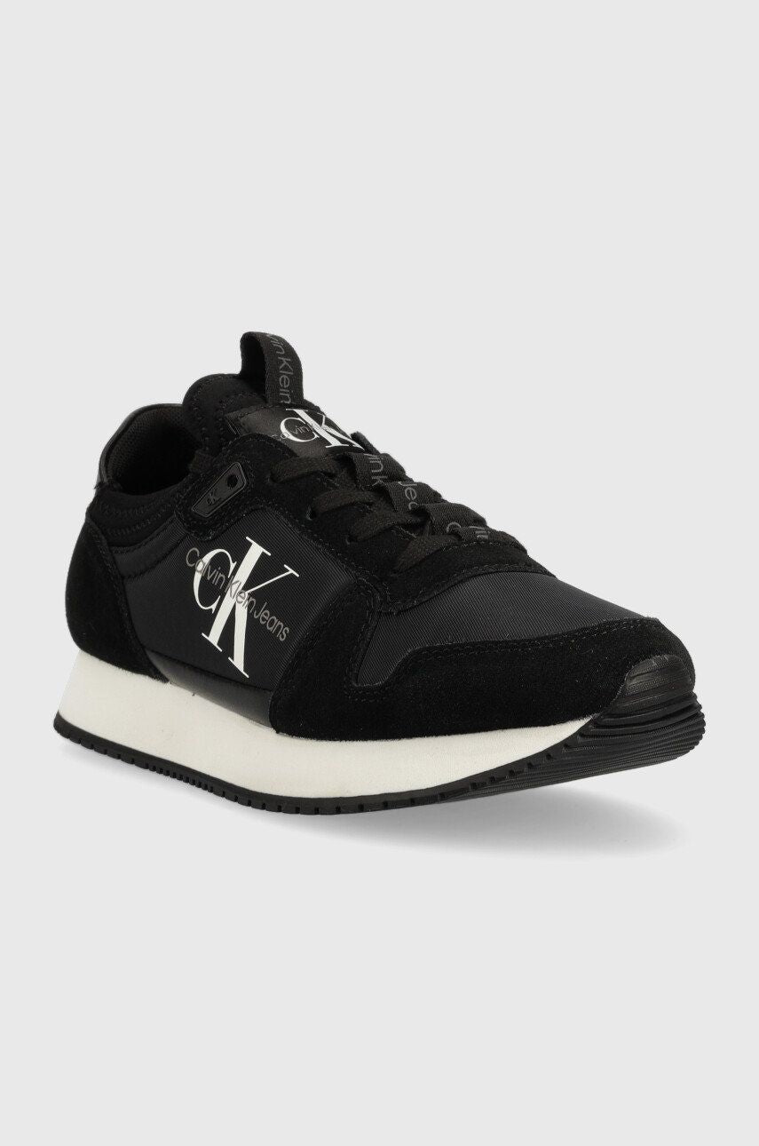 Calvin Klein Runner Sock Lace Up Runner Kadın Sneaker Black