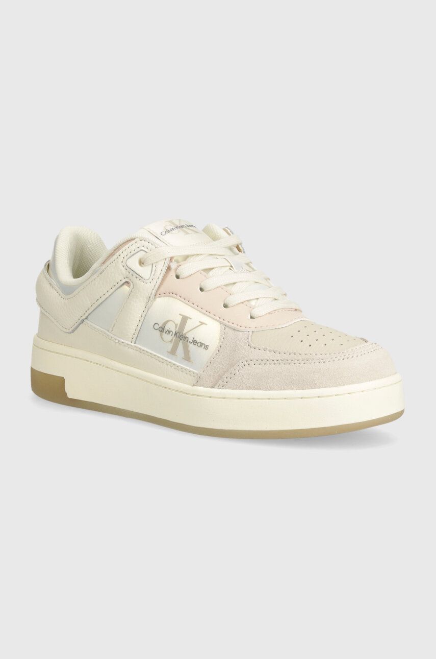 Calvin Klein Basket Cupsole Sneakers Creamy White/Bright White/Oyster M