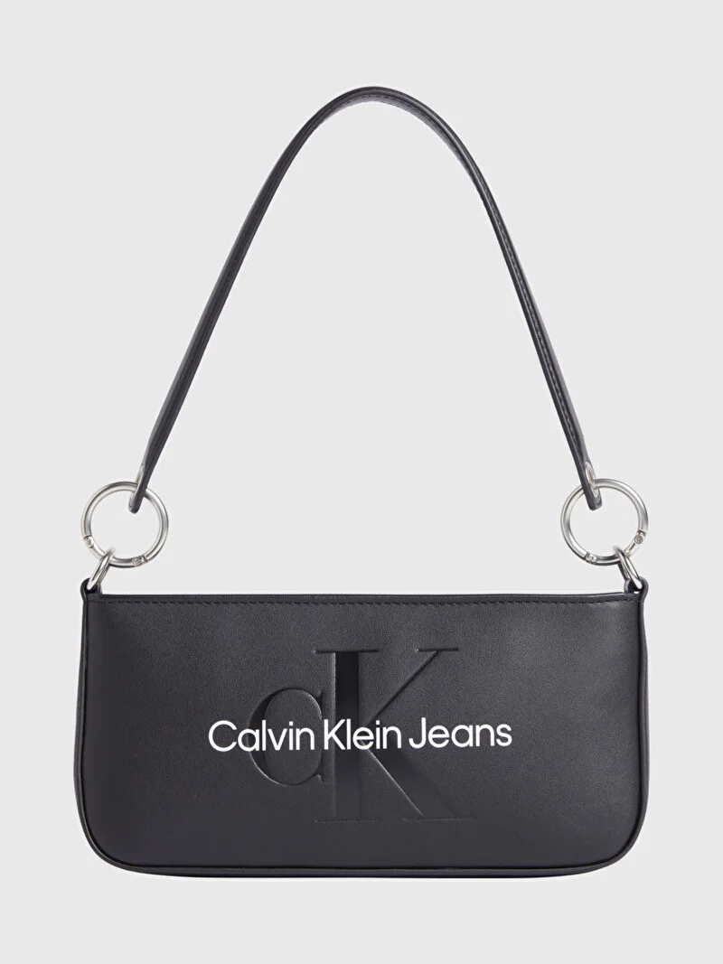 Calvin Klein Logolu Shoulder Pouch Omuz Çantası Black