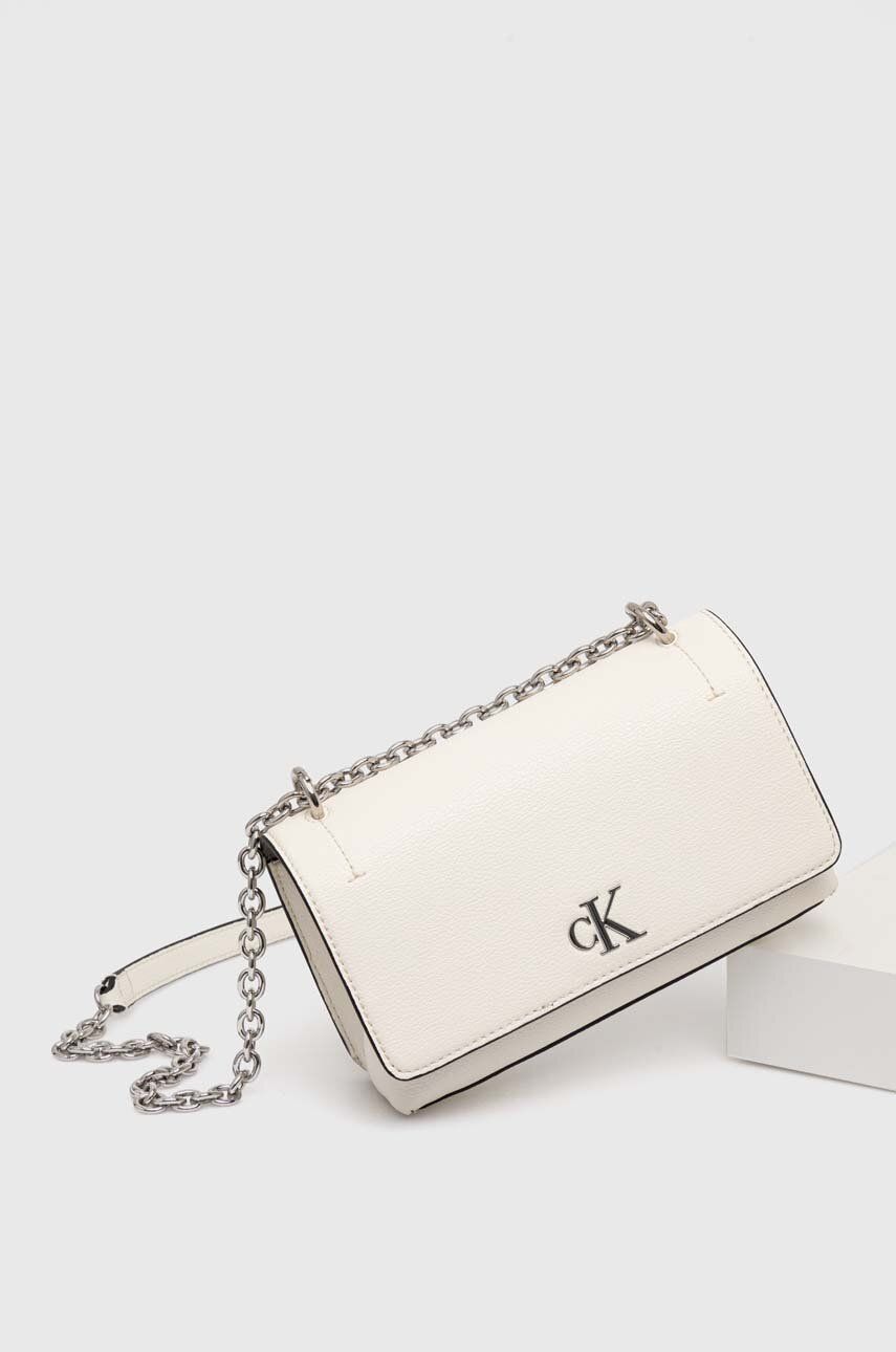 Calvin Klein Minimal Monogram Çapraz Askılı Çanta White