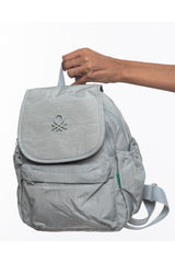 Benetton Kapaklı Mini Sırt Çantası Açık Gri