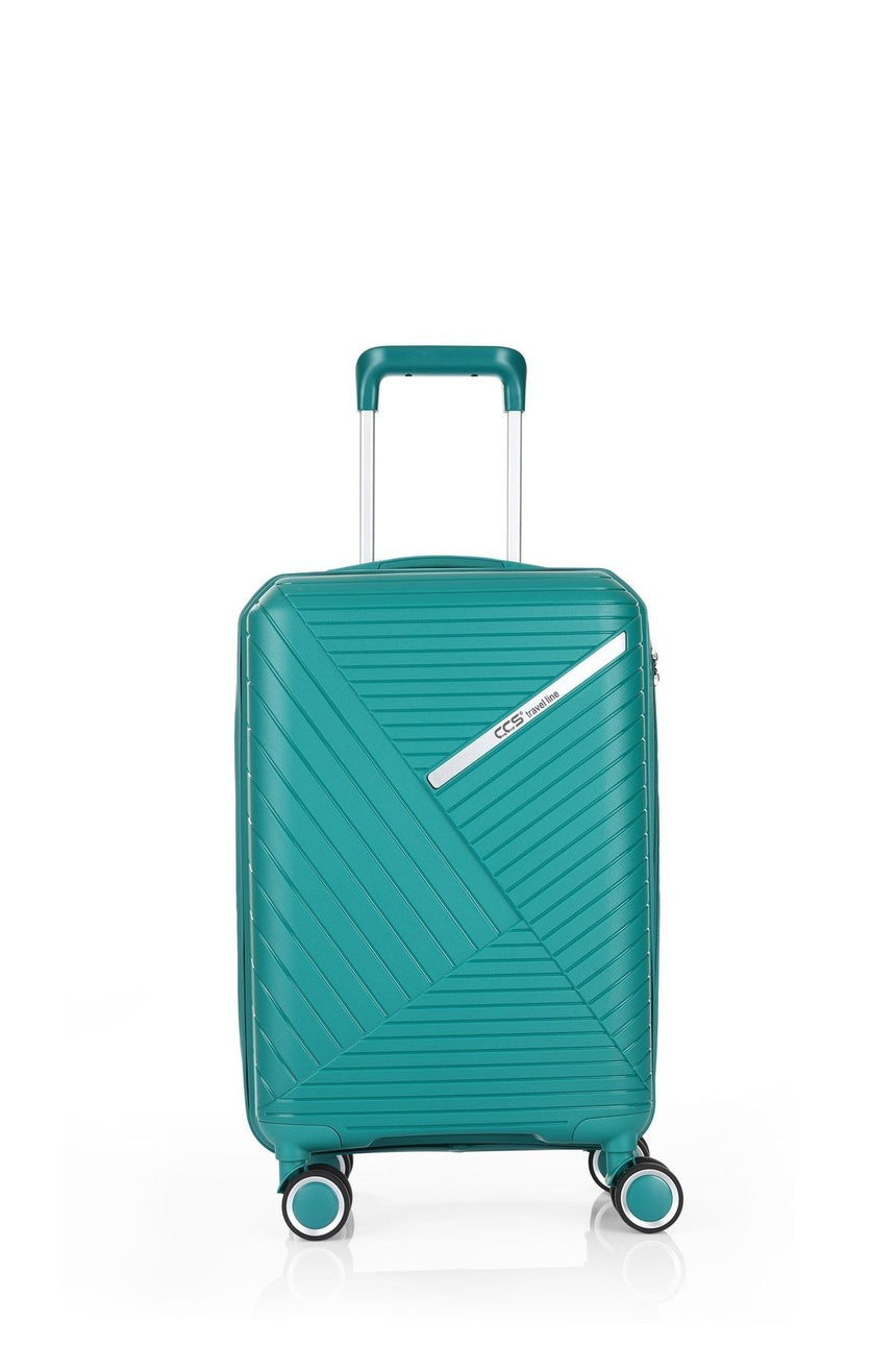 ÇÇS Diagonol Çizgili 65 cm Orta Boy Valiz Turkuaz