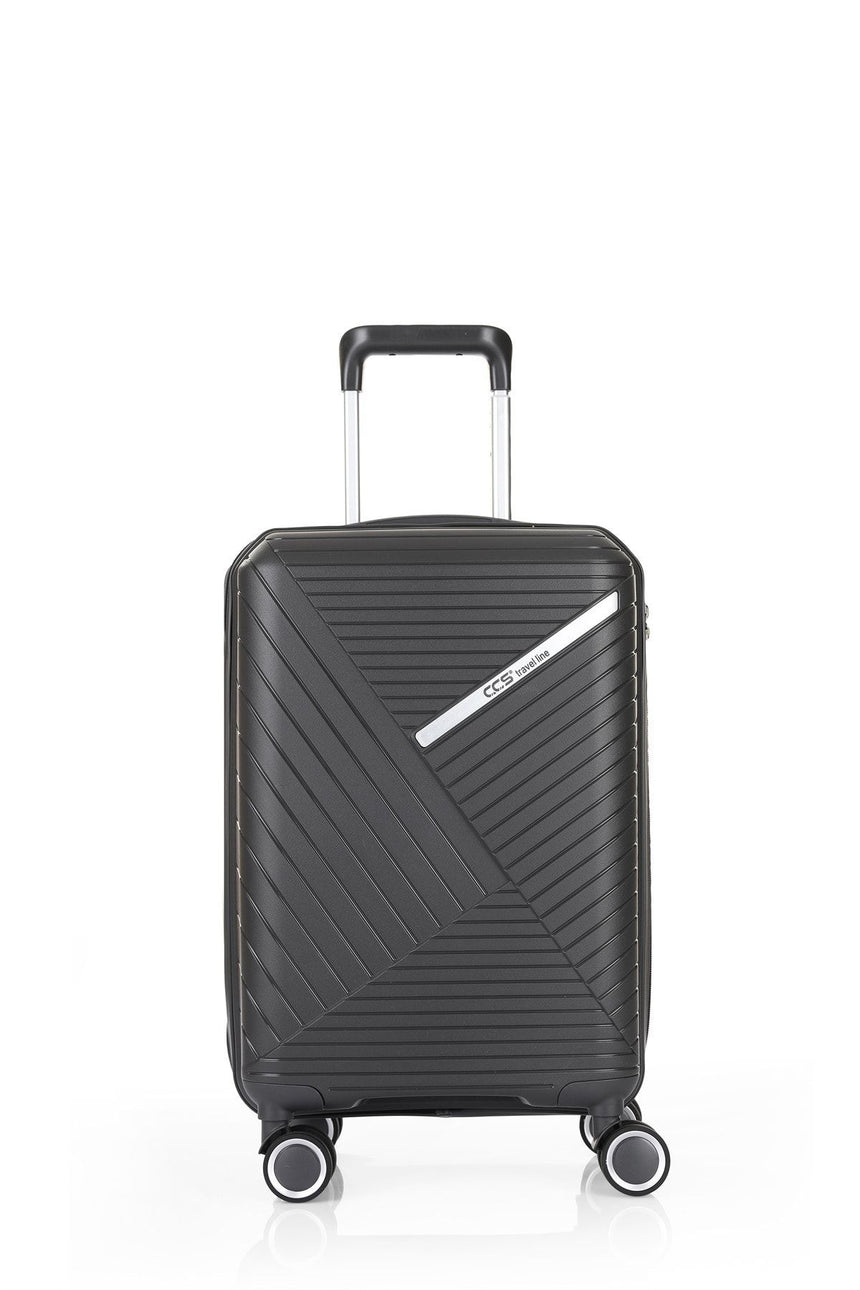 ÇÇS Diagonol Çizgili 65 cm Orta Boy Valiz Antrasit