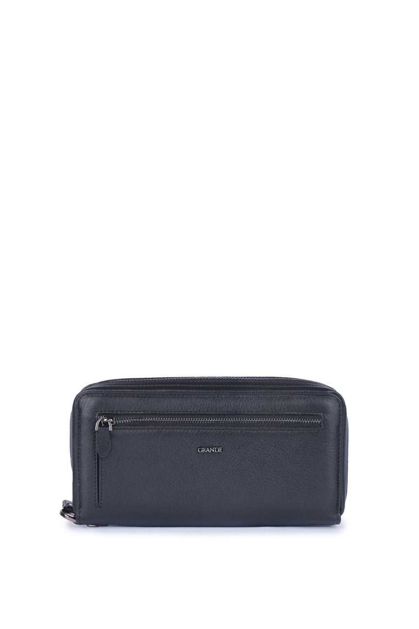 Grande Çok Gözlü Büyük Boy Kadın El Portföyü Siyah