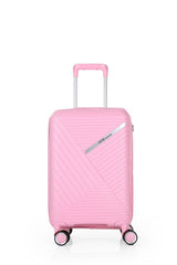 ÇÇS Diagonol Çizgili 65 cm Orta Boy Valiz Pembe