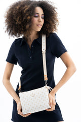 Benetton Mini Logo Baskılı Çapraz Askılı Kadın Çantası Bej - Açık Camel