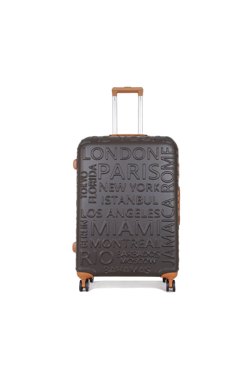 ÇÇS City Name Büyük Boy Valiz Kahve