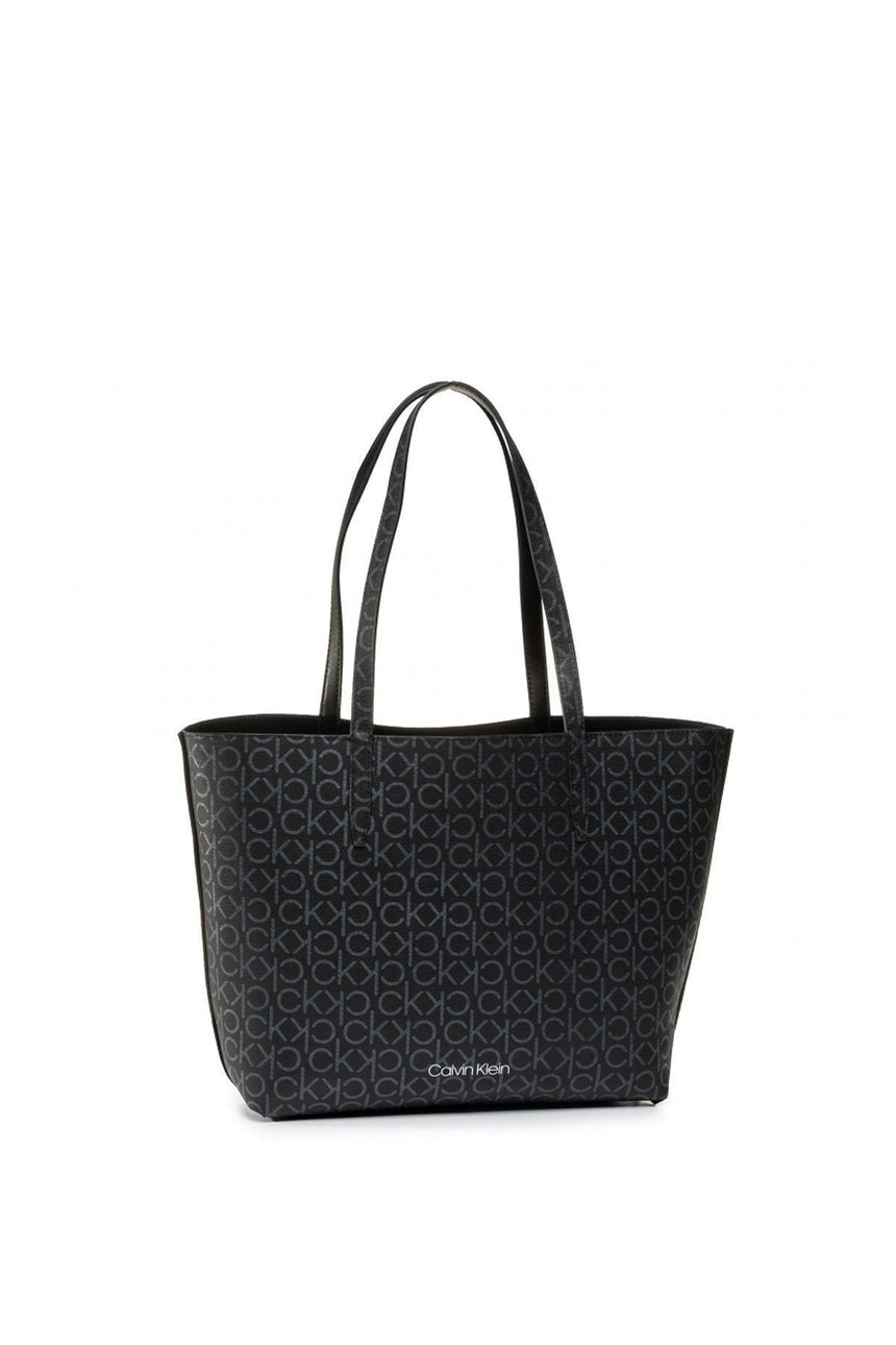 Calvin Klein Mono Shopper Rev Md Kadın Kol Çantası Black Mono