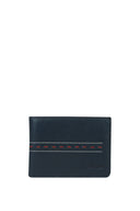 Axpe Dikiş Detaylı Deri Erkek Cüzdanı Lacivert