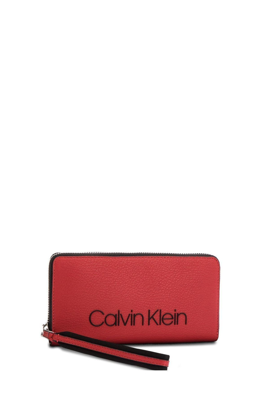 Calvin Klein Pop Touch Large Ziparound Kadın Cüzdanı Dark Red