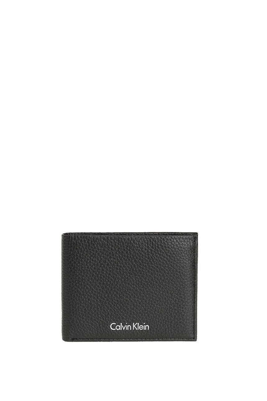 Calvin Klein Pebble Leather Slimfold 6Cc Erkek Cüzdanı Black