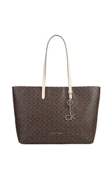 Calvin Klein Shopper Md Kadın Omuz Çantası Brown Mono Mix