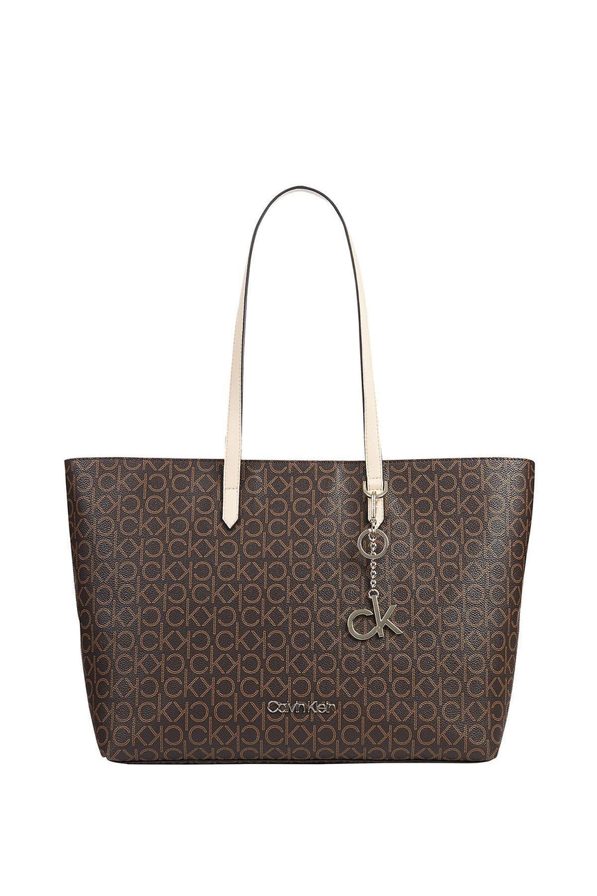 Calvin Klein Shopper Md Kadın Omuz Çantası Brown Mono Mix