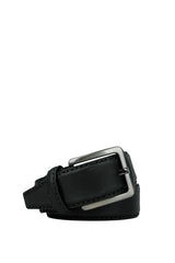 Axpe 4 Cm Saraç Örgülü Deri Erkek Kemer Siyah