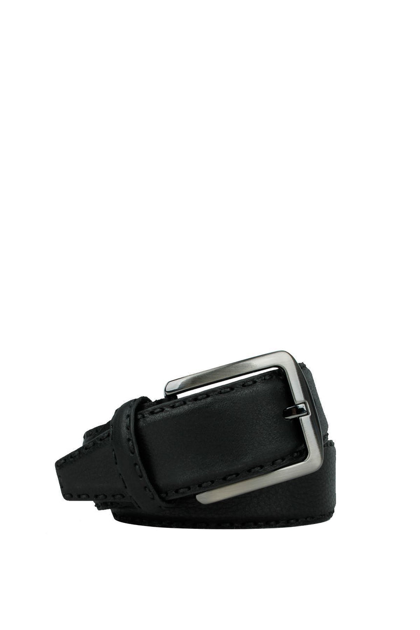 Axpe 4 Cm Saraç Örgülü Deri Erkek Kemer Siyah