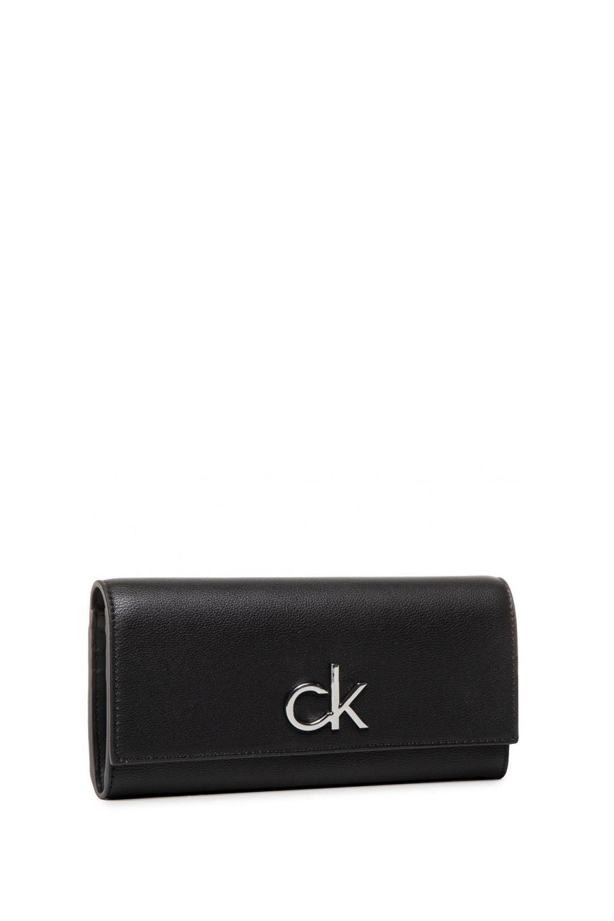 Calvin Klein Re-Lock Trifold Lg Kadın Cüzdanı Black