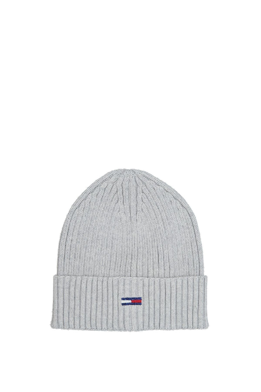 Tommy Hilfiger Tjw Basic Flag Rib Beanie Kadın Bere Pale Grey Heather