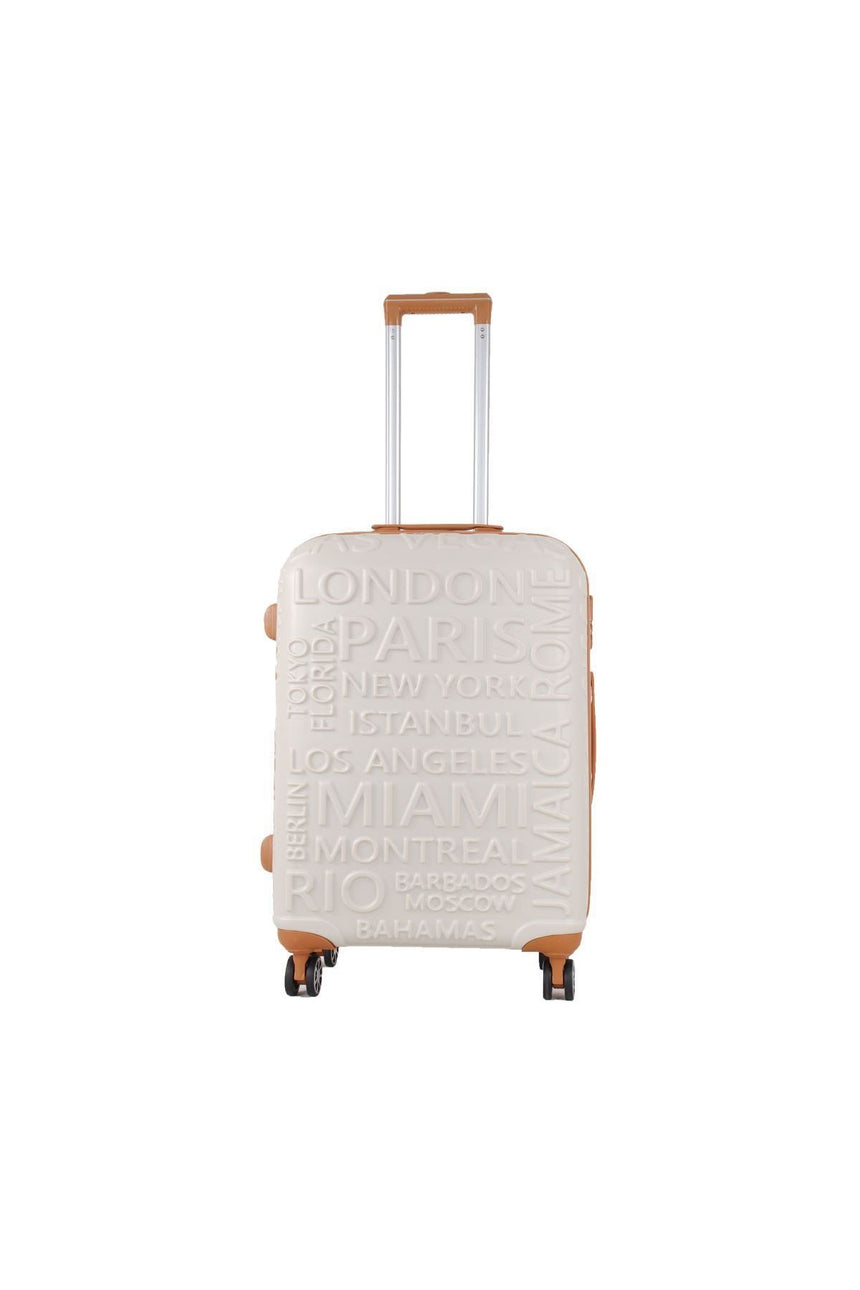 ÇÇS City Name Orta Boy Valiz Beyaz