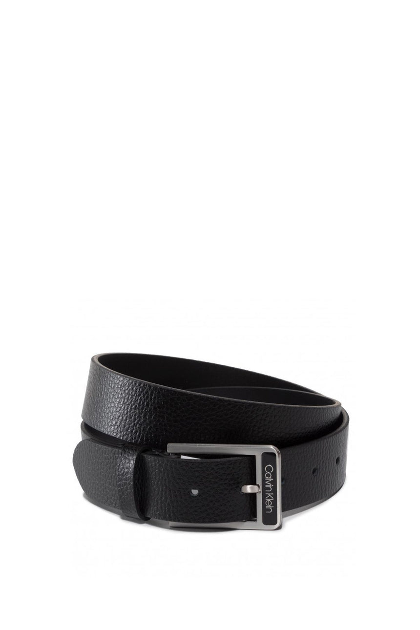 Calvin Klein 95cm 38 Inch Enamel Buckle Pebble Erkek Kemer Black