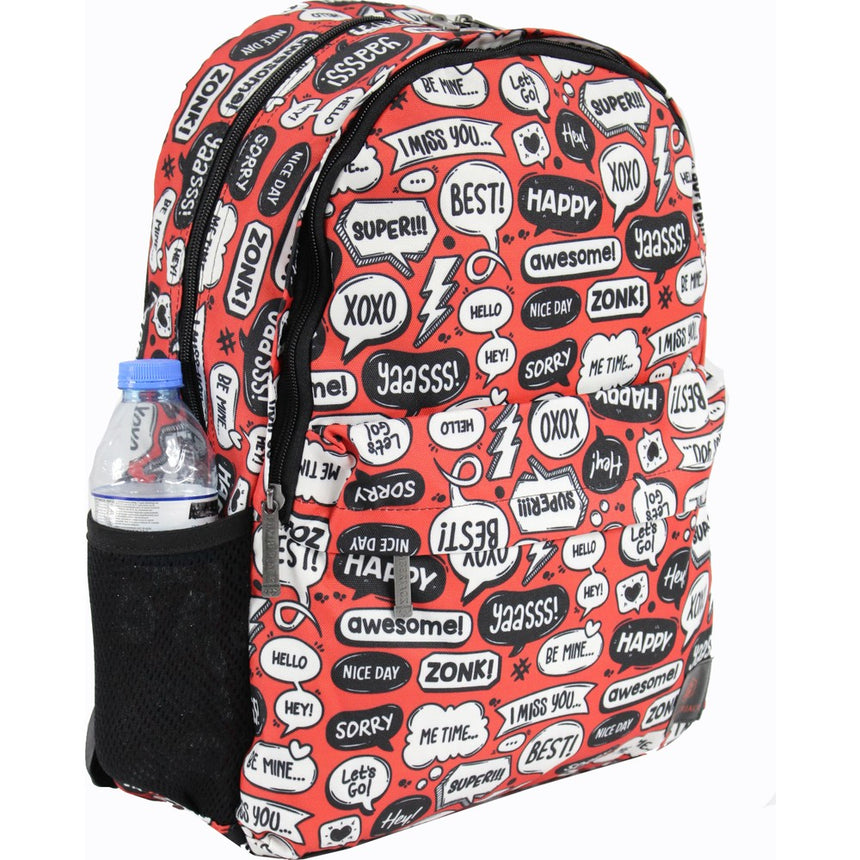 Lumberjack Yazı Desenli 3 Bölmeli Sırt Çantası Renkli