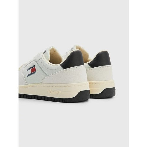 Tommy Hilfiger Cupsole Basket Canvas Erkek Sneaker Ivory