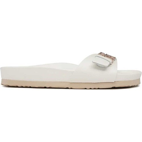 Tommy Hilfiger Mule Leather Kadın Sandalet Ekru