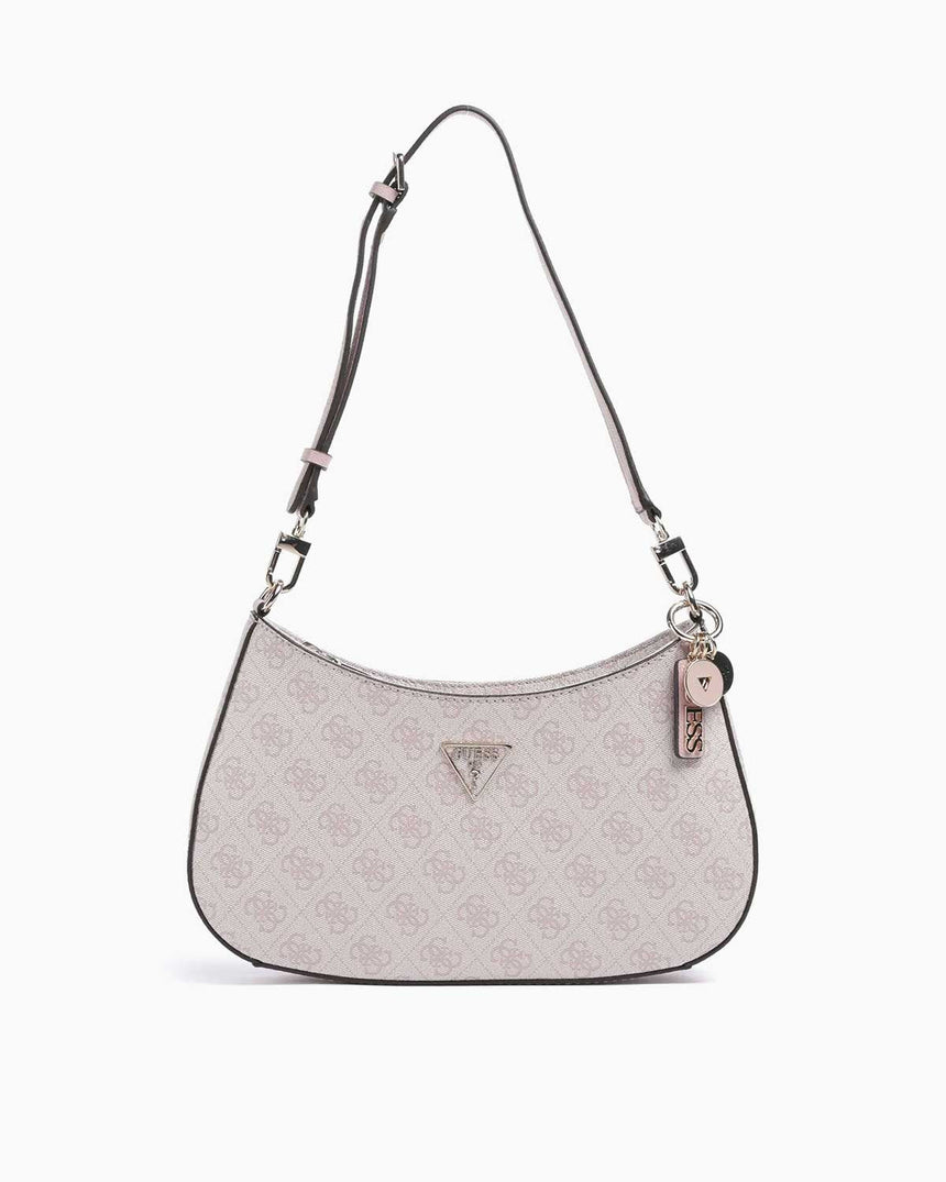Guess Noelle Top Zip Shoulder Bag Kadın Omuz Çantası Orchid Logo