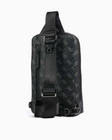 Guess Monogram Baskılı Body Bag Dark Black