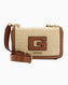 Guess Status Mini Çapraz Askılı Hasır Çanta Natural - Cognac