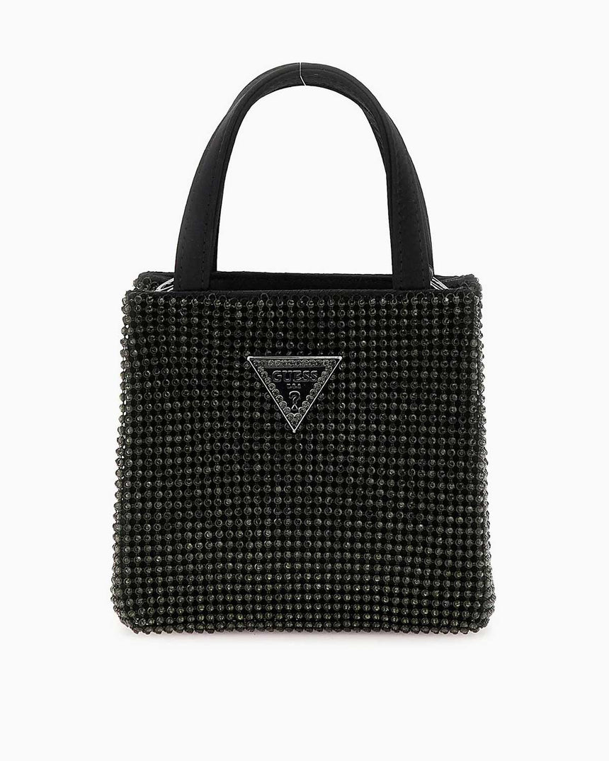 Guess Lua Mini Tote Taşlı El Çantası Black