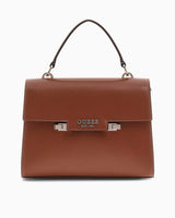 Guess Eco Handle Flap Manyetik Kapaklı El Çantası Cognac