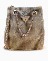 Guess Zalina Pouch Taşlı Omuz Çantası Gold