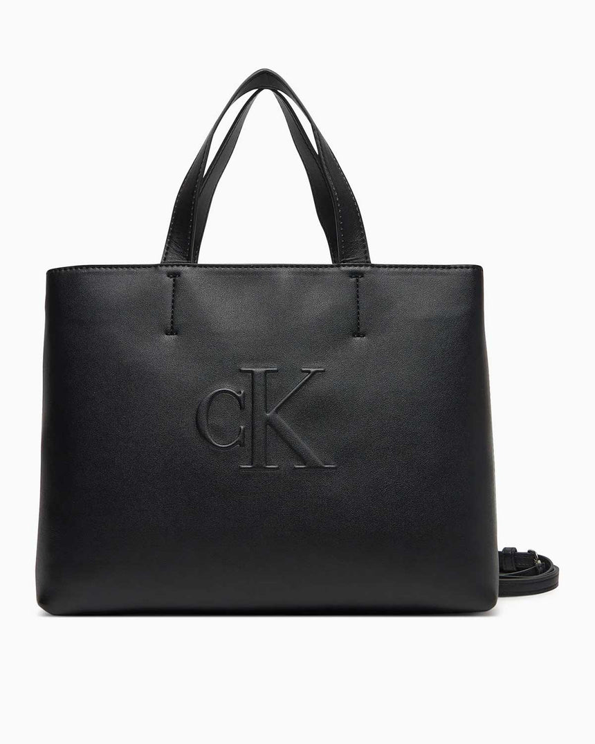 Calvin Klein Kabartmalı Mini Tote Kadın El Çantası Na Black