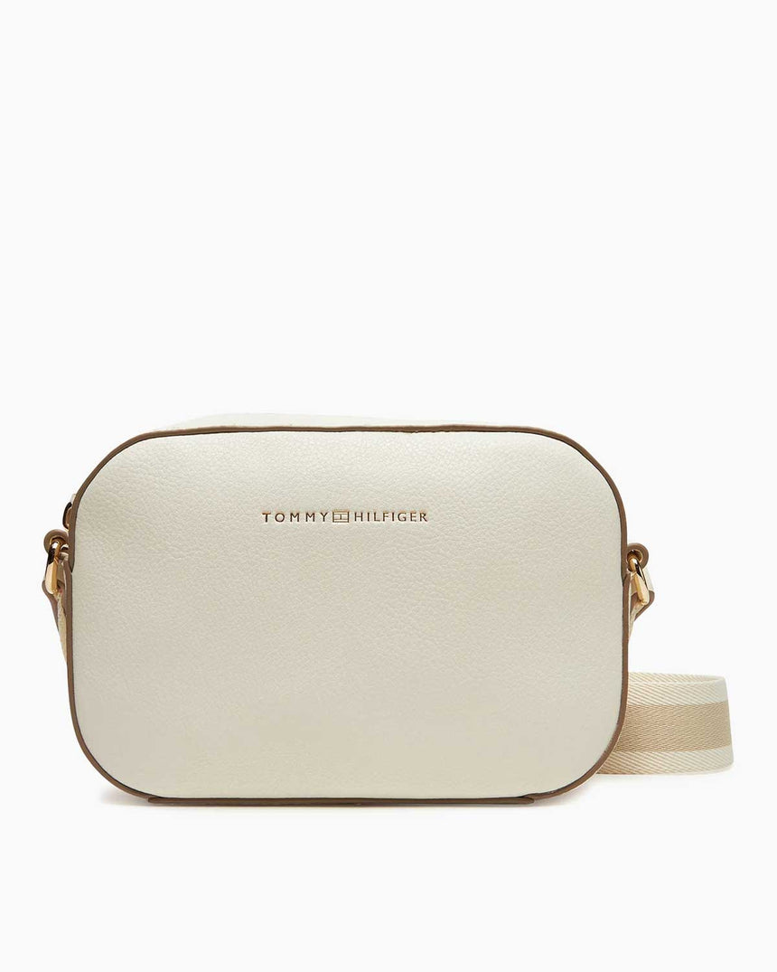 Tommy Hilfiger Logo Bantlo Kadın Kamera Çantası Ivory Petal