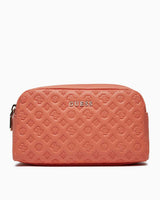 Guess Double Zip Makyaj Çantası Coral