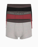 Guess Joe Erkek 3lü Boxer Paketi Black Red Grey Combo