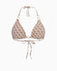 Guess Triangle Bağlamalı Bikini Üstü 4G Rustic Beige Aop