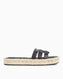 Tommy Hilfiger Authentic Flat Leather Espadrille Kadın Sandalet Black