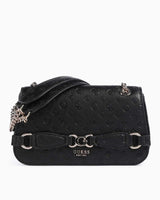 Guess Arlena Convertible Flap Omuz Çantası Black Logo