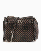 Guess Eliette Logo Crossbody Çapraz Askılı Çanta Mocha Logo