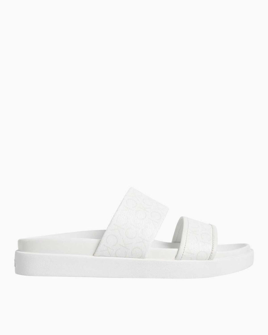 Calvin Klein Flat Slide Epi Mono Kadın Terlik White Monogram