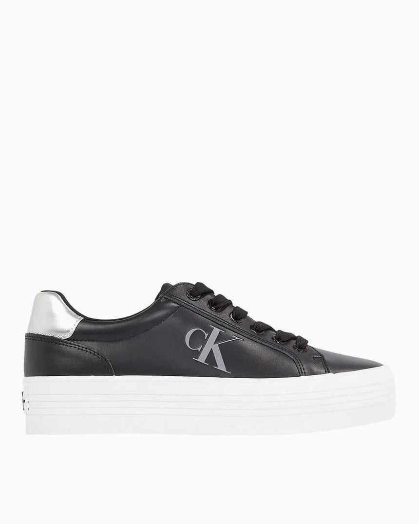 Calvin Klein Jeans Bold Flatform Lace Up Sneakers Black/Silver
