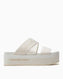Calvin Klein Flatform Sandal Webbing In Mr Kadın Sandalet Off White
