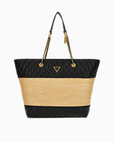 Guess Delfa Tote Omuz Çantası Natural - Black