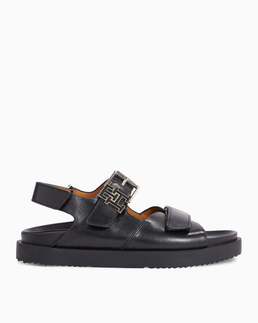Tommy Hilfiger Hardware Sporty Kadın Deri Sandalet Black