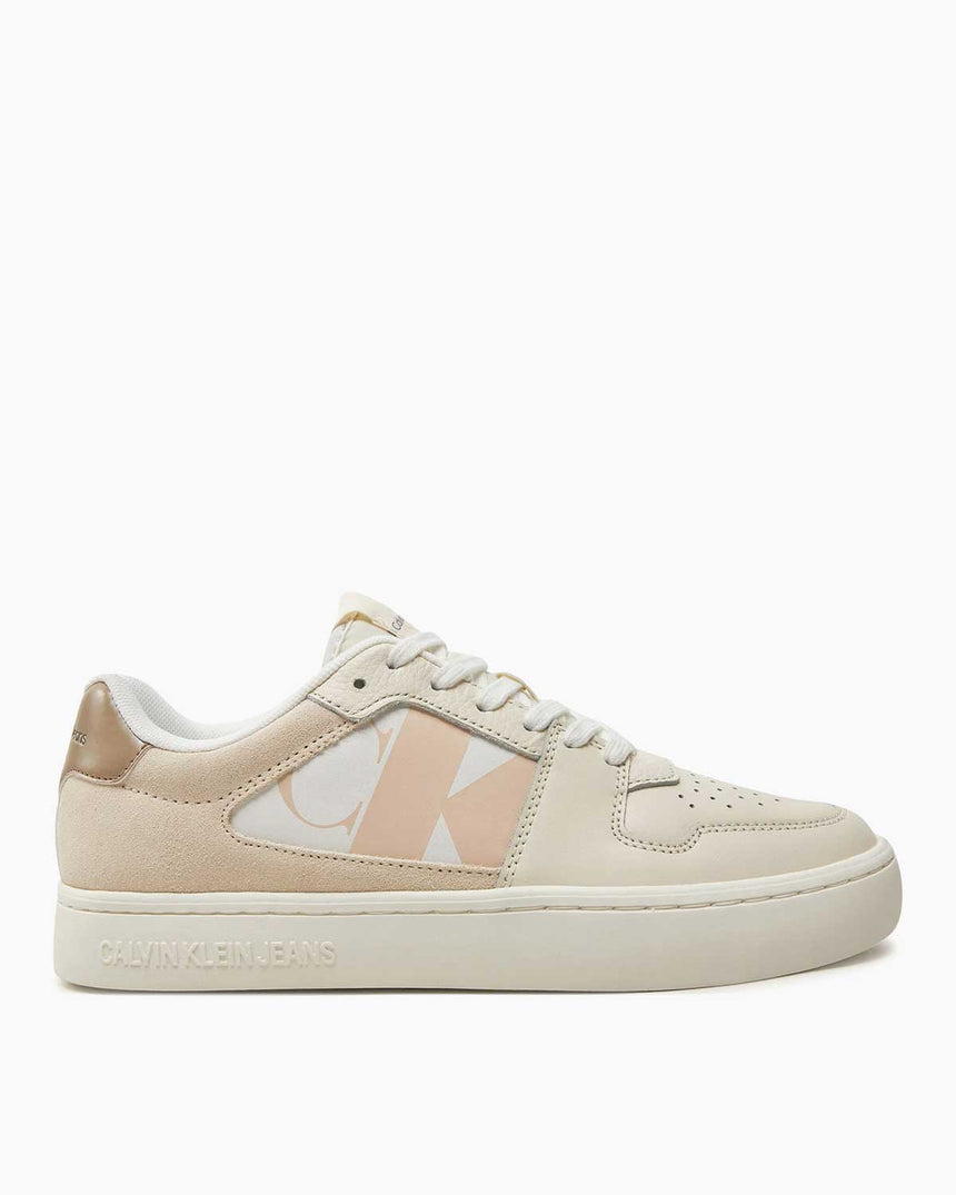 Calvin Klein Classic Cupsole Low Top Logolu Sneakers Bright White/Travertine/W Pink