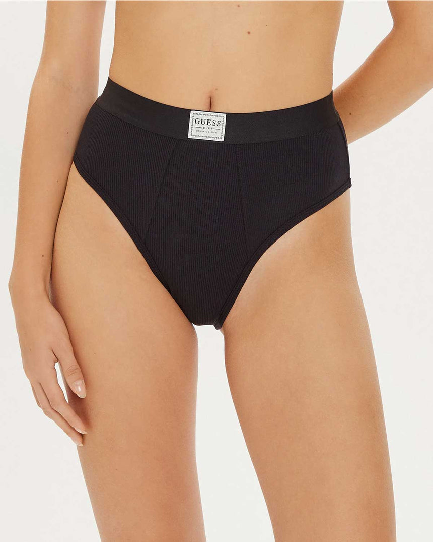 Guess Tessa High Waist Brazilian Külot Jet Black A996