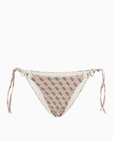 Guess String Brief Bikini Altı 4G Rustic Beige Aop