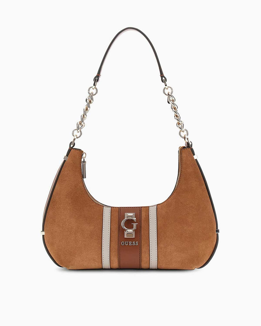 Guess Access Erenia Kadın Deri El Çantası Cognac Multi