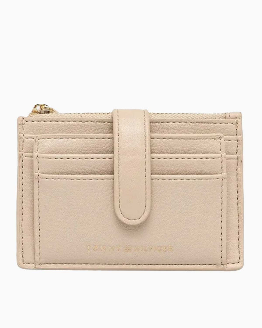 Tommy Hilfiger Logolu Fermuarlı Kadın Kartlık Classic Beige
